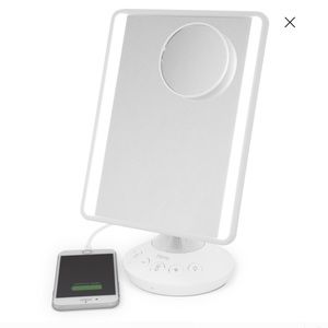iHome Mirror with Audio, LED Lighting,USB Charging